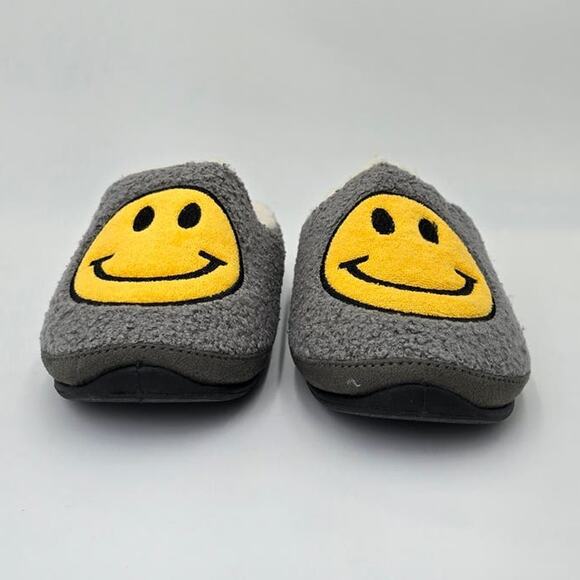 Deer Stags Slippers Smile Face Faux Shearling Cushioned Indoor Outdoor Womens 9M - Picture 5 of 9